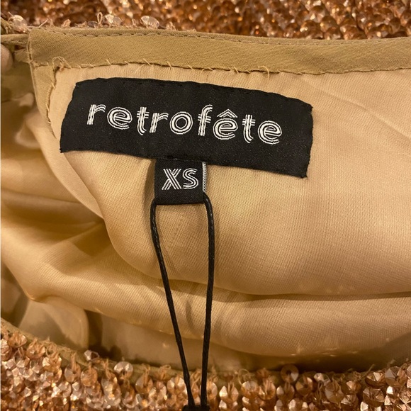 Retrofete Grace Sequin Mini Dress Bronze XS M - Picture 8 of 10